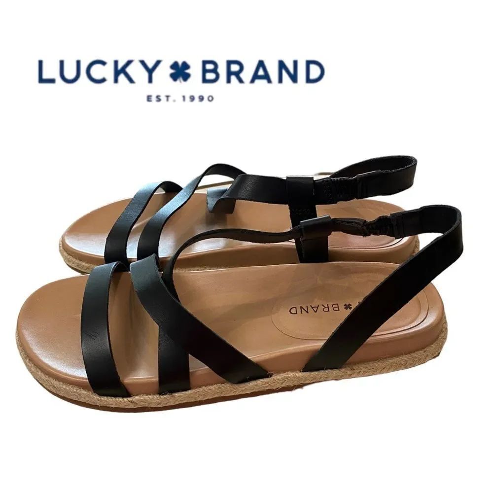 LUCKY BRAND Darli Espadrille Women's Black Sandals NEW 6